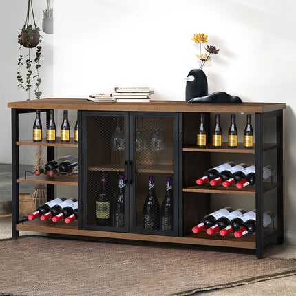 Levede Bar Cabinet Buffet Sideboard Walnut-1975420495033667591