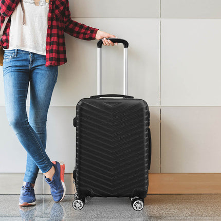 Slimbridge 20" Carry On Travel Luggage Black 20 inch-1973193935232831495