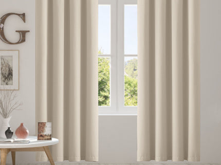 2x Blockout Curtains Panels 3 Layers Beige CD1003-132X213-GR-1910113266588323846