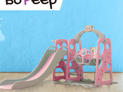 BoPeep Kids Slide Swing Basketball Ring Pink-1831592547819065351