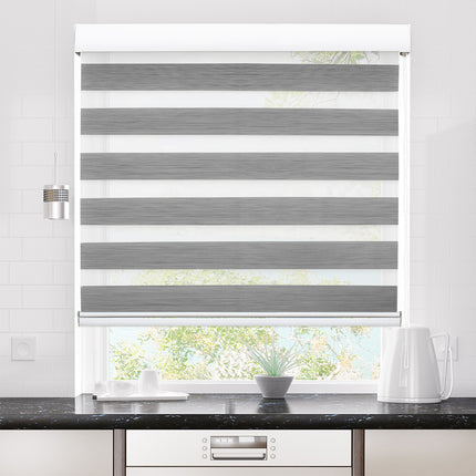 Marlow Blackout Zebra Roller Blind Curtains 180x210 Grey-1973194065474359303