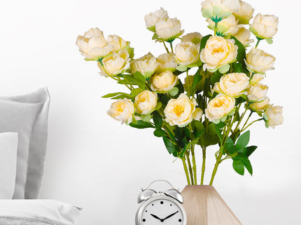 Lambu Artificial Flowers Silk Roses Yellow-1864184606488662023