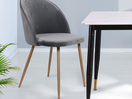 Levede 2x Dining Chairs Seat French Grey-1942353394178068487