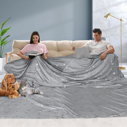 DreamZ 3x3M Large Oversized Blanket Grey Star-1954802942217424903