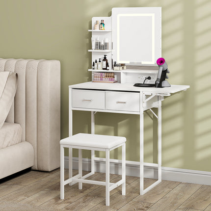 Levede Dressing Table LED Makeup Mirror Stool Set Vanity Desk Fold-up Panel-2029334101139525640