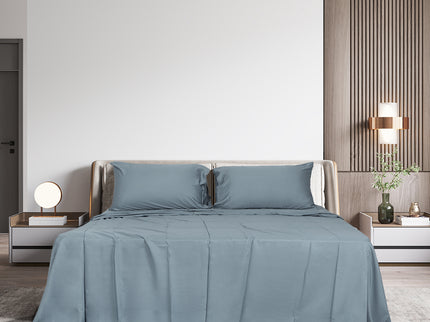 Dreamz 4pcs Queen Size 100% Bamboo Bed Sheet Set in Grey Colour-1942353309125971975