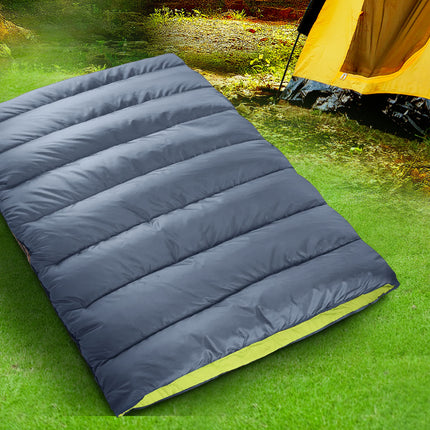 Mountview Double Sleeping Bag Bags Outdoor Grey-1973193760854642695