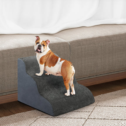 Pawz 3 Steps Pet Stairs Dog Ramp High Density Foam Grey-1954802479787020289