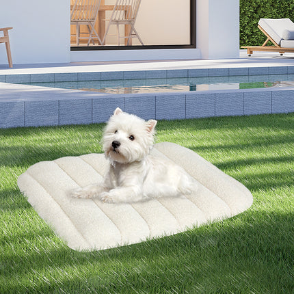 Pawz M Size Orthopedic Dog Bed with Sherpa Plush Removable Cover in White-2029387208892485639
