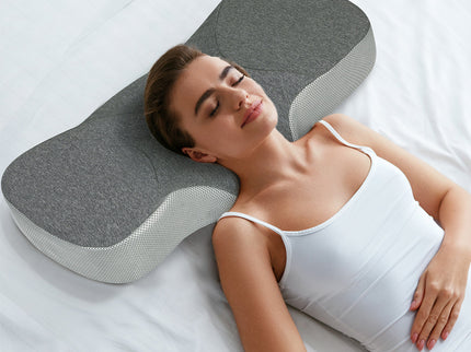 Dreamz Memory Foam Pillow Pillowcase Supprt Grey Rebound-1910149779900469255