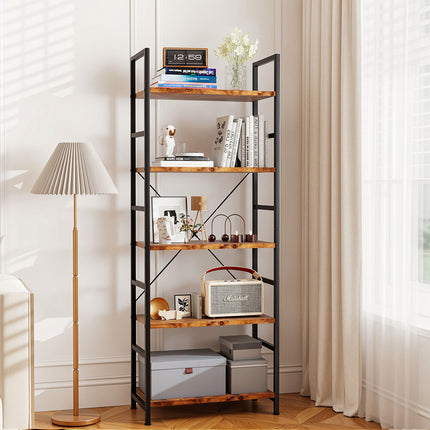 Levede 5-Tier Industrial Bookshelf Bookcase 157.5cm-2006733384419774471