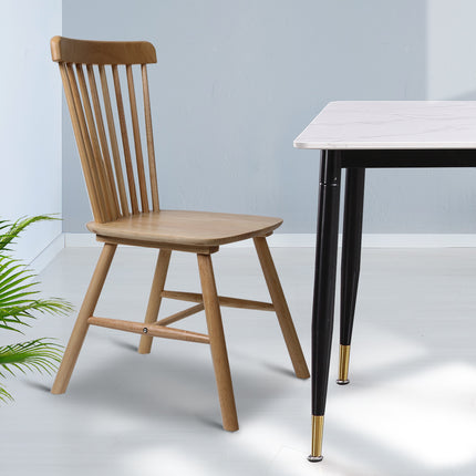 Levede 2x Dining Chairs Kitchen Windor Oak-1975420492055711751