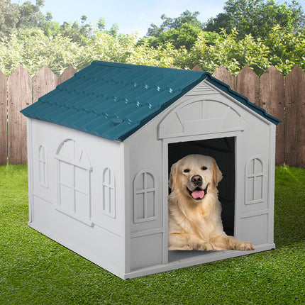 PaWz Dog Kennel Outdoor Indoor Pet Plastic XL Blue-1973193645125406727