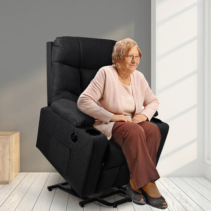Levede Recliner Chair Electric Lift Black-1975420439211675655