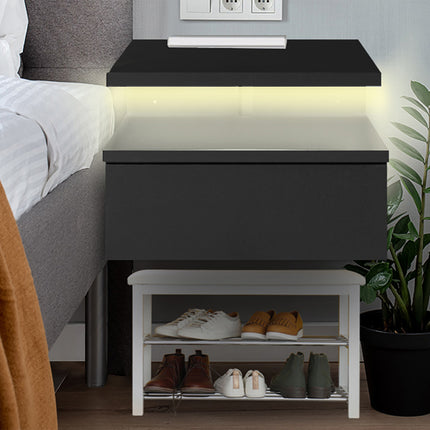 Levede 2x Bedside Tables Side Table Black-1975420463643496454