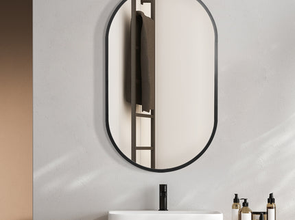 Yezi Large Wall Mirror Bathroom Decor Black-1910112986949881863