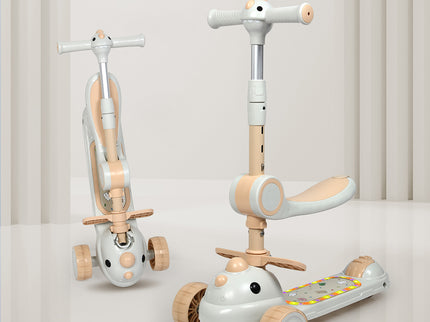 BoPeep Foldable Kids Scooter Flip-able Seat Beige-1954802362019352582