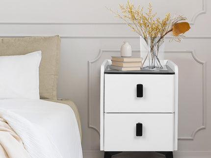 Levede Bedside Table LED Lights Drawers Storage-1910112206134054918