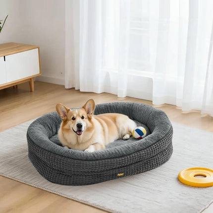 Pawz Orthopedic Plush Dog Bed Soft Washable Pet Bed Grey Cosy Cushion L Size-2011971116356210695