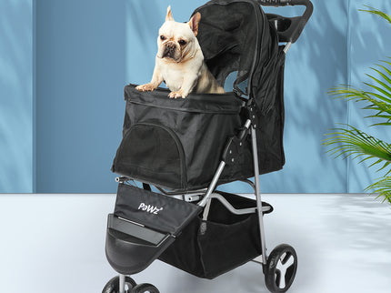 PaWz Large Pet Stroller Dog Cat Carrier Black-1864184623848886279
