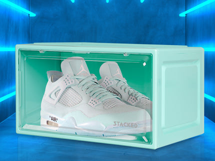 Stacked Sneaker Display Case Stackable Cyan-1864184615963594759