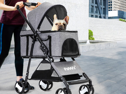 PaWz Large Pet Stroller Dog Cat Travel Grey-1864184624620638215
