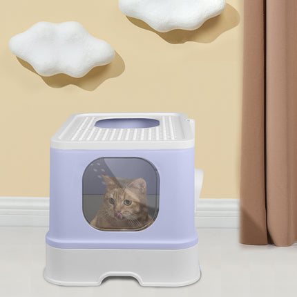 PaWz Cat Litter Box Fully Enclosed Toilet Purple-1973193624296493063