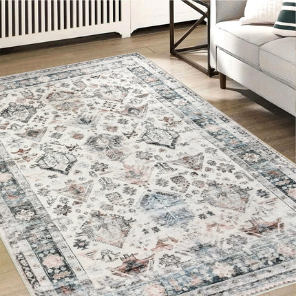 Marlow  Floor Rug Vintage Short Pile Washable Carpet Soft Plush Non Slip 200x230-1954802389211025414