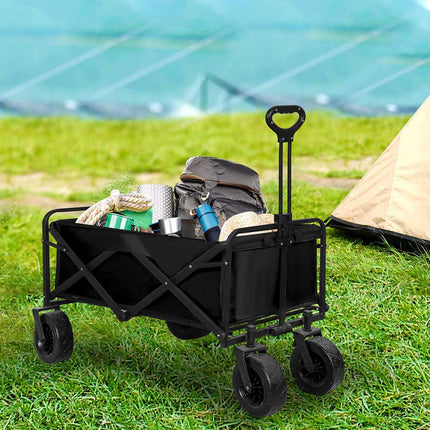 Lambu Garden Camping Trolley Outdoor Black-1975420372195086343