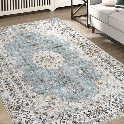 Marlow Floor Rug Short Pile Washable Vintage Carpet Soft Plush Non Slip 160x120-1954802390494482439