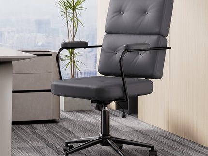 LEVEDE Ergonomic Office Chair Computer PU Grey-1910149779141300231