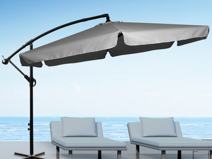 Mountview 3M Cantilever Umbrella Outdoor Grey Without Base-1864184448392761351