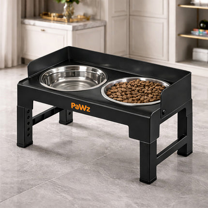 Pawz Elevated Dog Bowls Pet Feeder 6 Height Adjustable Raised Food Water Large-2029334098564222983