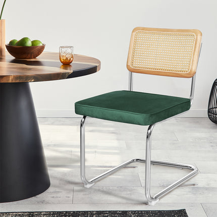 Levede 2xRattan Chair Dining Chairs Green-1975420498355556359