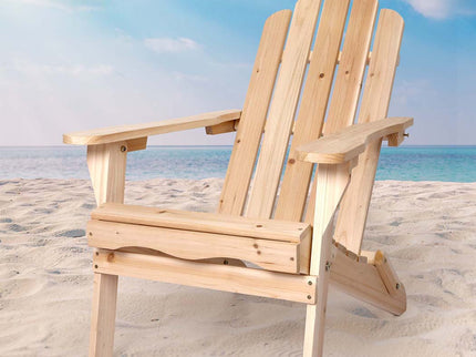 Levede Adirondack Chair Outdoor Furniture Natural-1864184449806241799