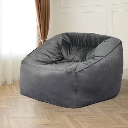 Marlow Bean Bag Chair Cover Soft Velvet Dark grey-1973194022197530631