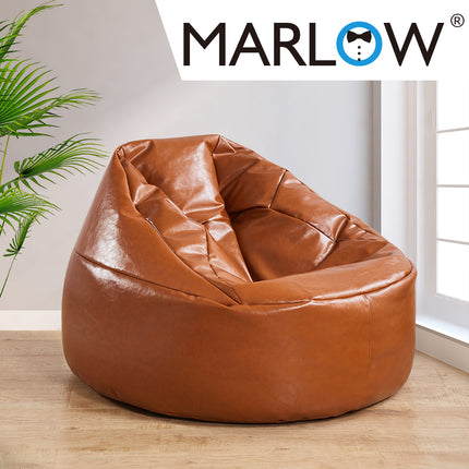 Marlow Bean Bag Chair Cover PU Couch Tan-1975420518999920647