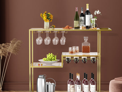 Levede Bar Cart Gold Drinks Serving Trolley 4 Tier-1886651029177634823