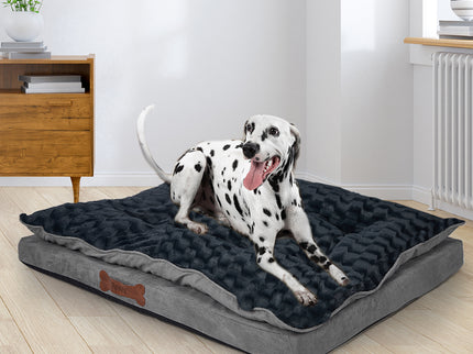 Dog Calming Bed Warm Soft Plush Comfy L Grey Large-1864184508283228167
