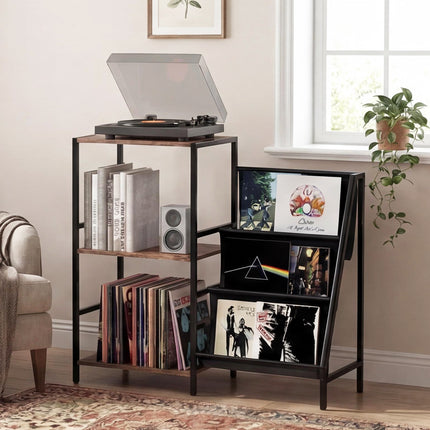 Levede 3-Tier Record Player Stand Vinyl Storage Up to 200 Albums Turntable Table-2050056774513463304