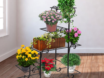 Levede Plant Stand Outdoor Indoor Metal Bronze-1894516827141312519