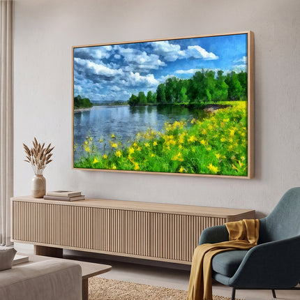 Yezi Modern Canvas Wall Art Framed Landscape Painting Large Wall Decor 80x120cm-2061251858286120967