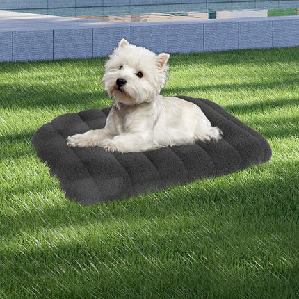 Pawz S Size Orthopedic Dog Bed with Sherpa Plush Removable Cover in Grey-2006732709472374791
