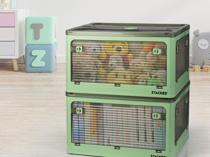 55L Storage Boxes Stackable Container M Green Medium-1864184614084546567
