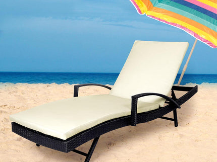 Levede Outdoor Sun Lounger Furniture Beige-1864184448963186695