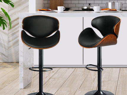 Levede 1x Bar Stools Gas Lift Kitchen Black-1942353348841836551
