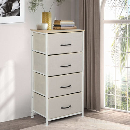 Levede Storage Cabinet Tower Chest Beige-1954802983011225606