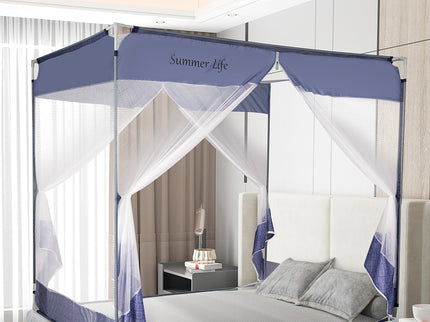 Dreamz Mosquito Bed Nets Foldable Canopy Square Blue-1864184403459182599