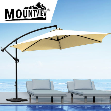 Mountview 3M Outdoor Umbrella Cantilever Grey-1975420431745814535