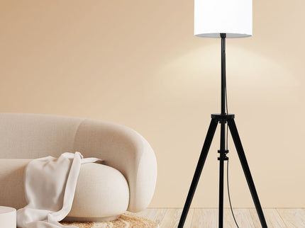 EMITTO Wooden Floor Lamp Modern Tripod Black-1864184397176115207